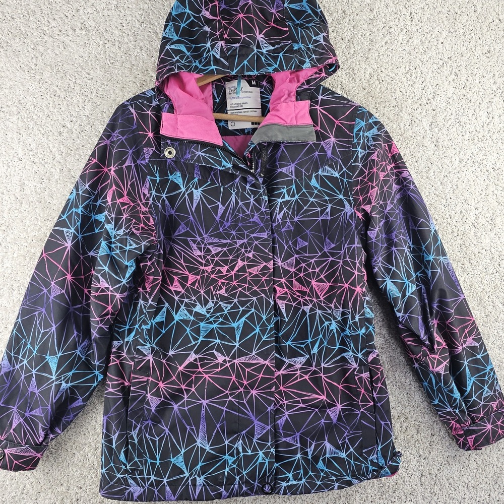 Empyre Snowboard Jacket Women's Medium 10,000 MM Waterproof Neon Geometric Retro